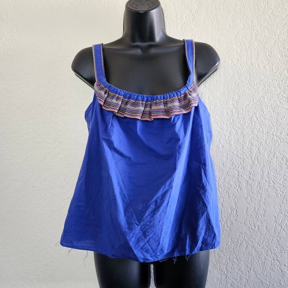 One September Embroidered Flowy Tank Top